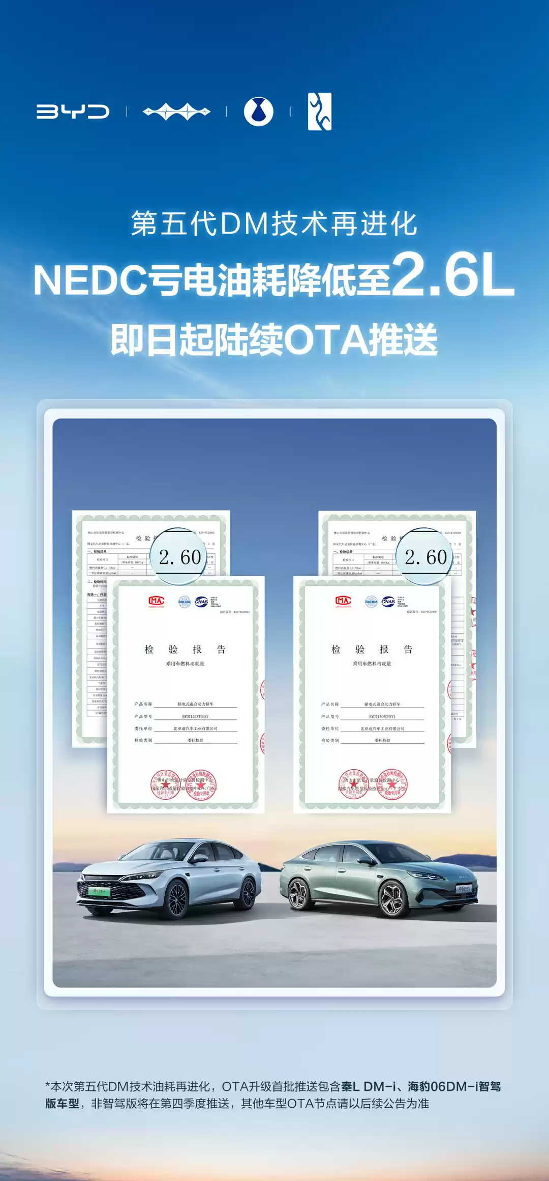 比亚迪：即日起秦