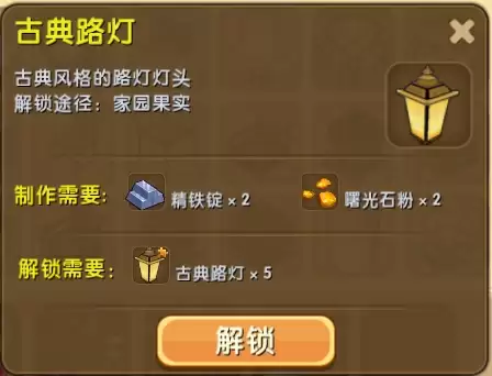 古典路灯合成配方