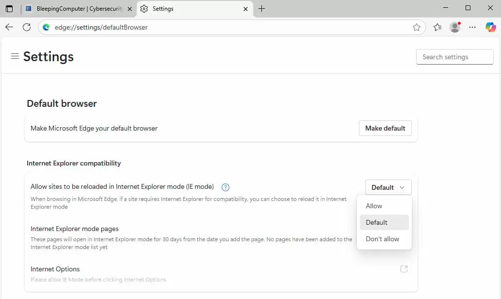 微软收紧Edge浏览器IE模式防范零日攻击