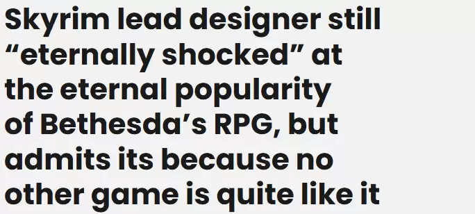 上古卷轴5十四年热度不减，自由探索设计成就不朽经典