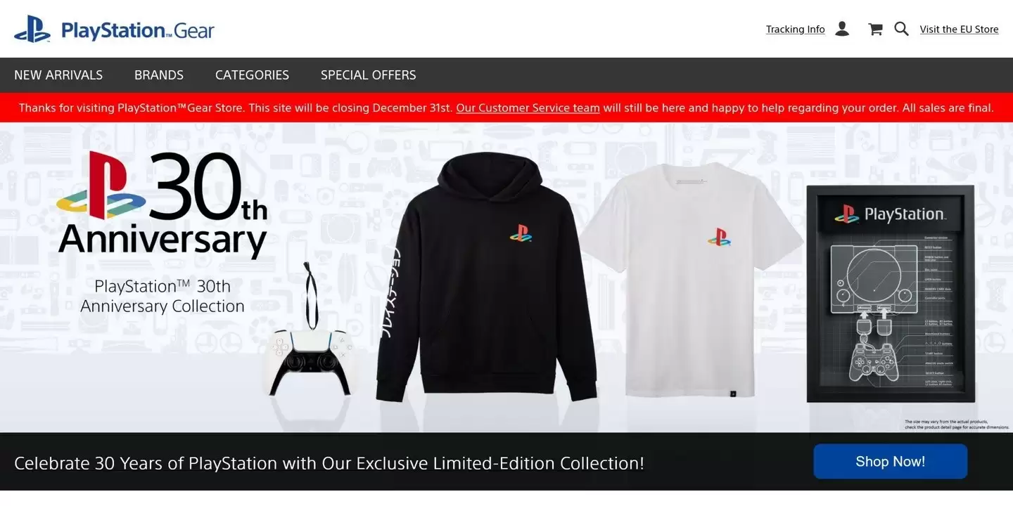 索尼PlayStation周边商店将于年底停运清仓