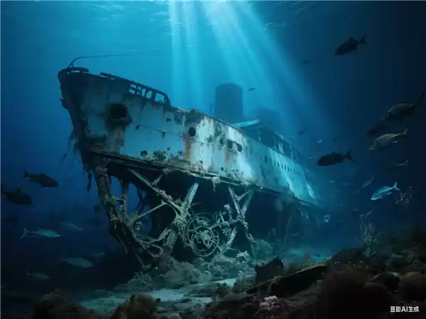 泰坦尼克号残骸探险示意图