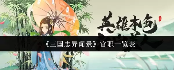 《三国志异闻录》官职一览表