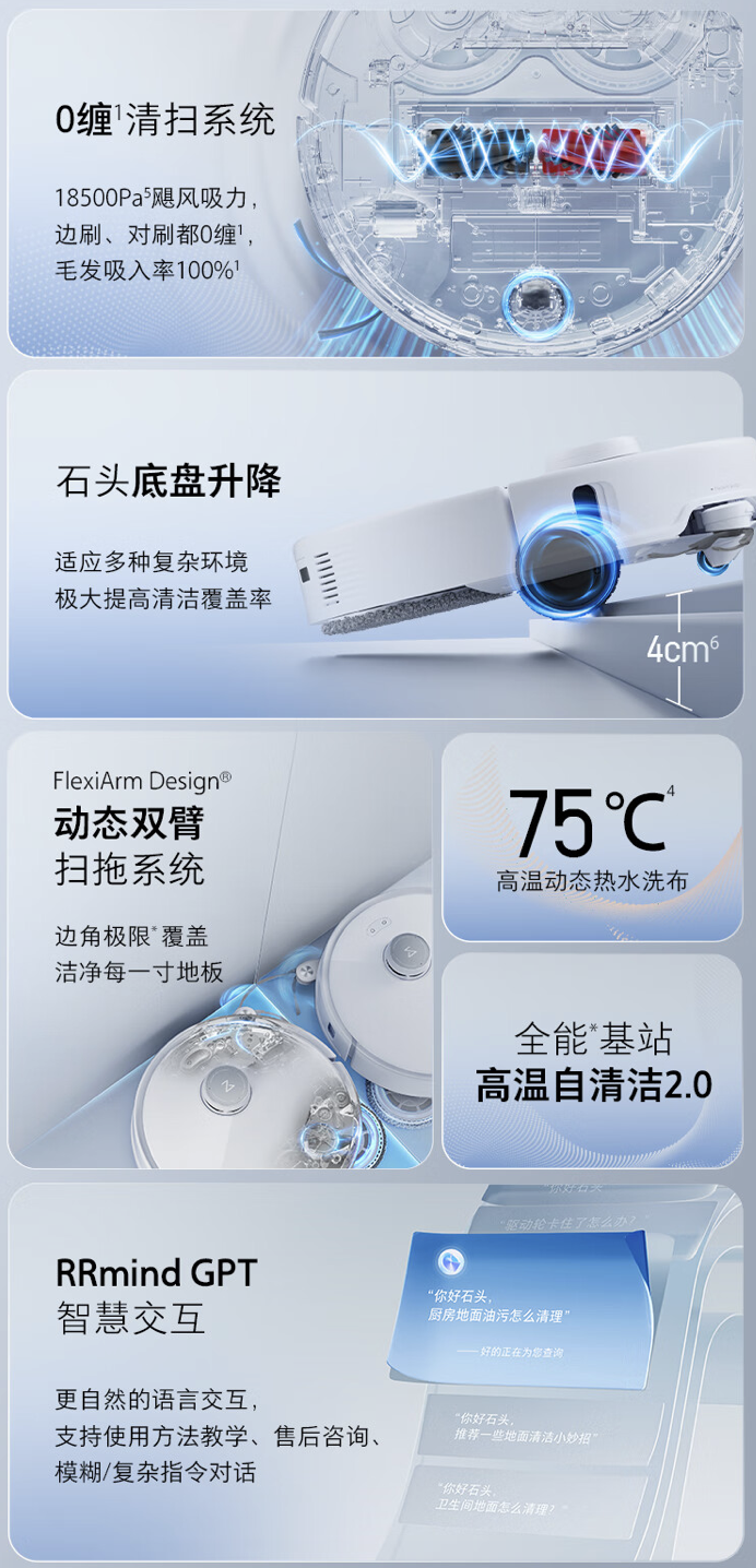 3999 → 2265 元：石头 P20 Pro 扫拖机器人 11.11 再降价