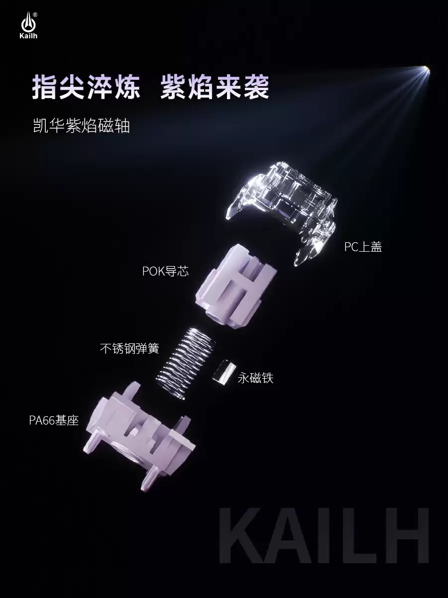 凯华发布 POK 轴芯紫焰磁轴:机械寿命≥1 亿次,RT 精度 0.01mm