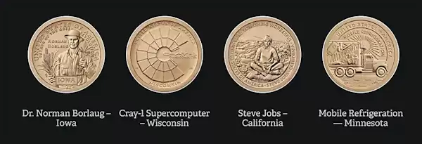 苹果创始人乔布斯将登上美国创新1美元硬币