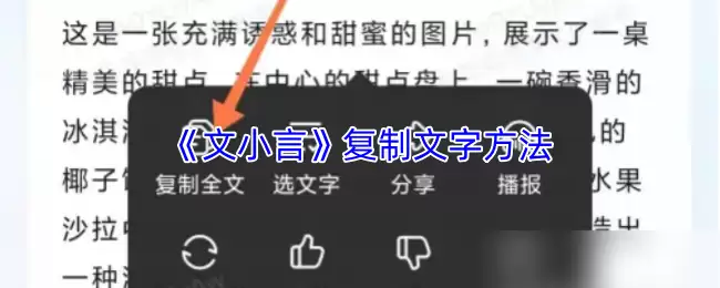 《文小言》复制文字方法