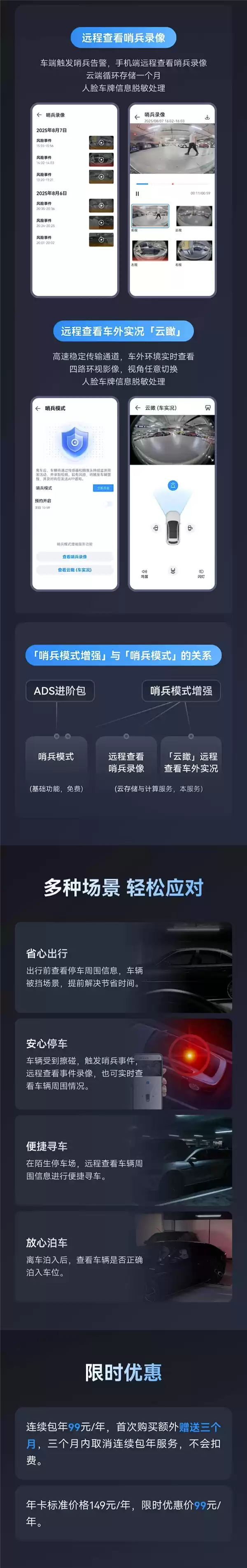 99元/年 HUAWEI ADS哨兵模式增强上线:可远程查看车外实况
