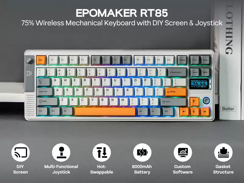 EPOMAKER 推出复古75% 三模无线机械键盘 RT85，499 元