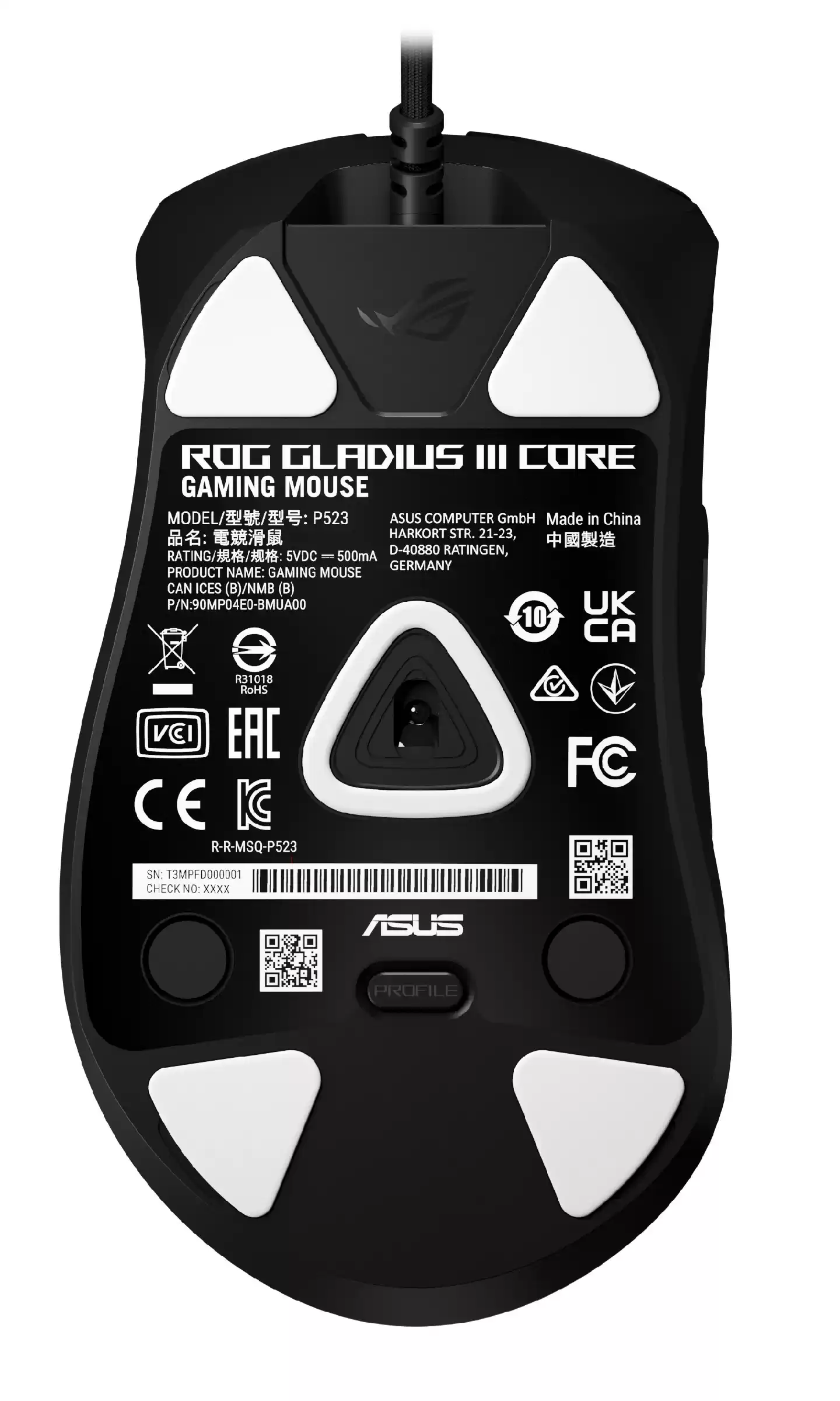 华硕发布 ROG 战刃 3 标准版鼠标：72g 插拔微动，10 月 22 日 219 元开售