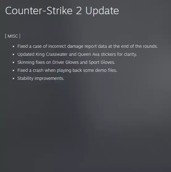 CS1016热更新速报！驾驶/运动手套皮肤修复，King贴纸画质升级