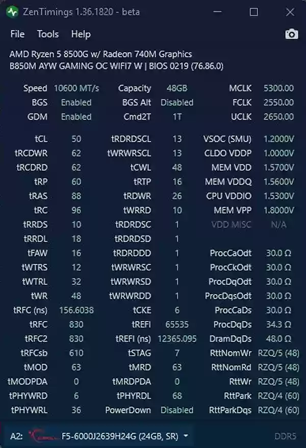 AMD平台24GBx2 DDR5超至10600MT/s！华硕B850M AYW助力