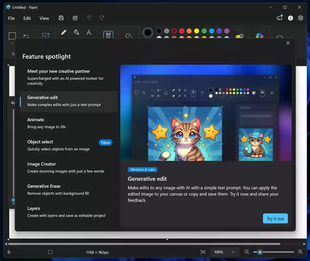 60秒内出片:微软 Win11 画图应用迎史诗级更新,图片秒变动画