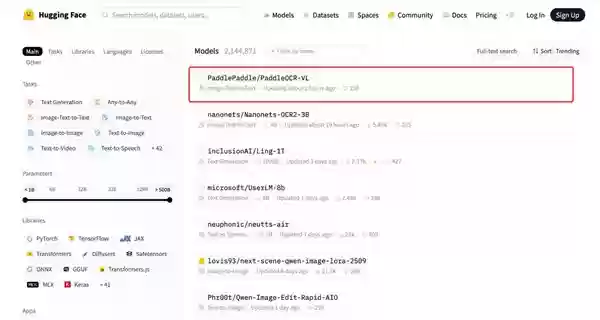 文心 4.5 衍生模型 PaddleOCR-VL 登顶 HF Trending 全球榜首