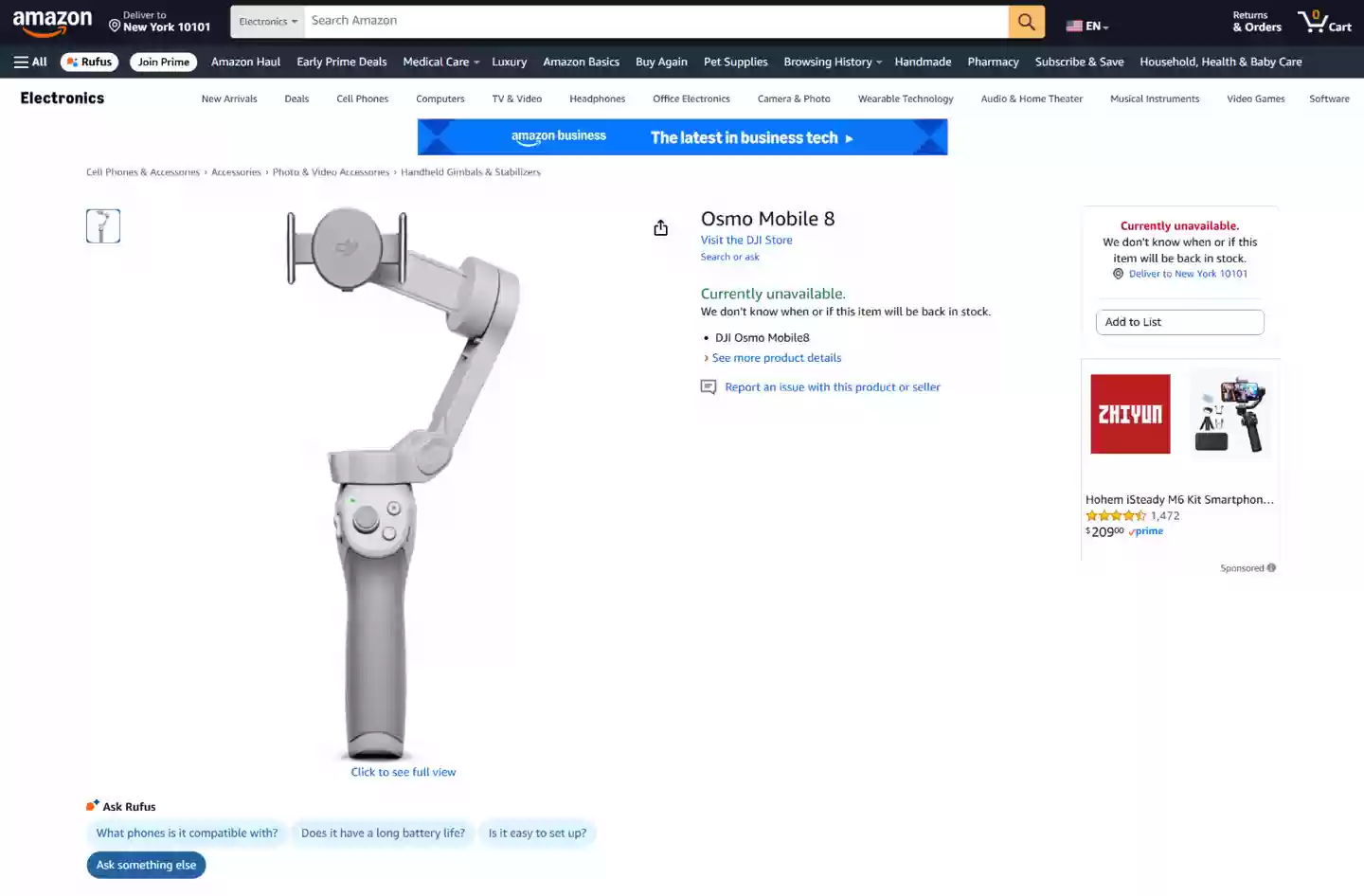 换壳 OM7P?大疆 Osmo Mobile 8 手机稳定器实拍图曝光:黑化外观、搭磁吸补光灯 / 摄像头模块