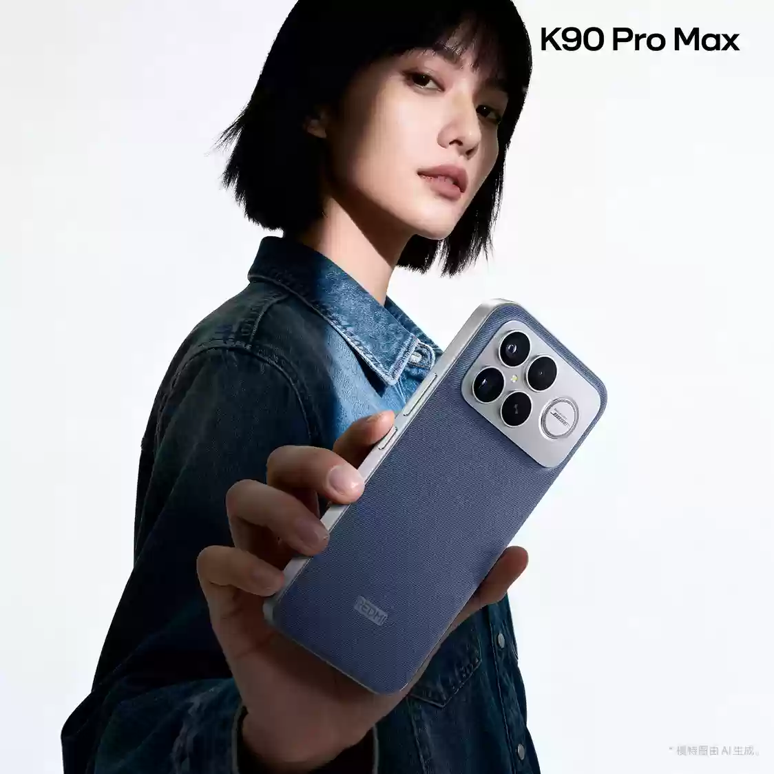 小米 REDMI K90 Pro Max 丹宁色机身材质亮点:牛仔蓝 + 第三代科技纳米皮