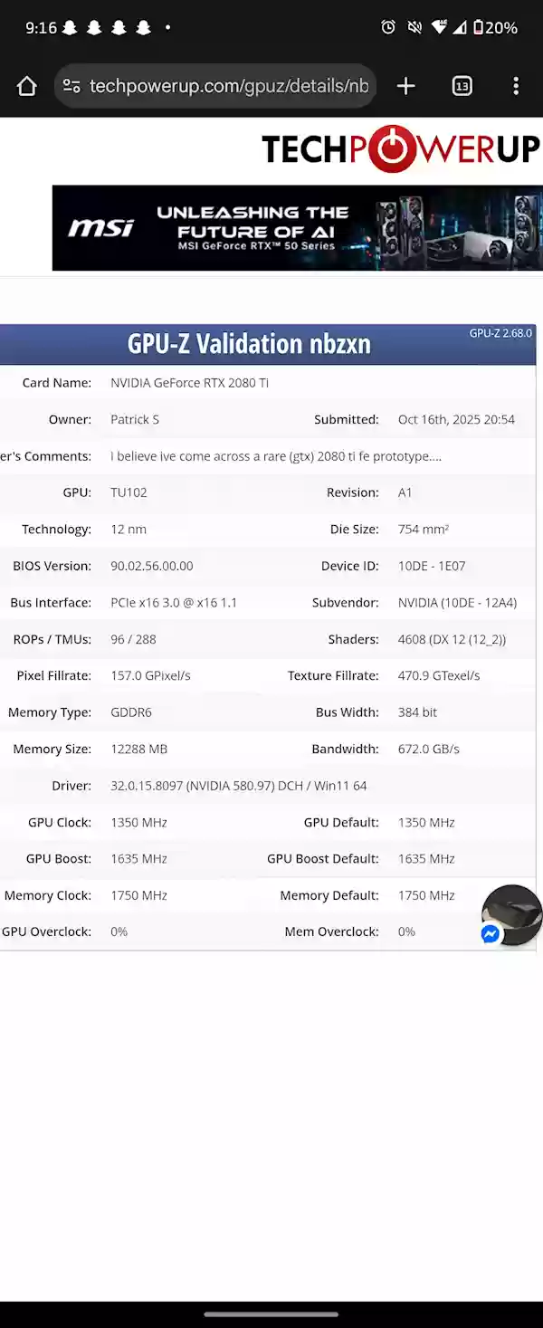 GTX 2080 Ti原型卡重出江湖：完整的384-bit 12GB显存