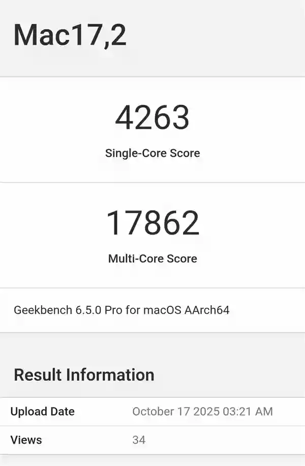 迄今最快移动CPU！苹果M5单核超越骁龙X2 Elite、媲美旗舰285K