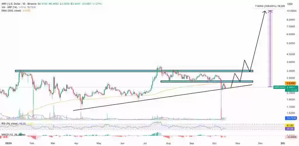瑞波币（XRP）价格预测：5倍ETF申请或将引爆涨势——我们是否即将看到100美元的XRP？