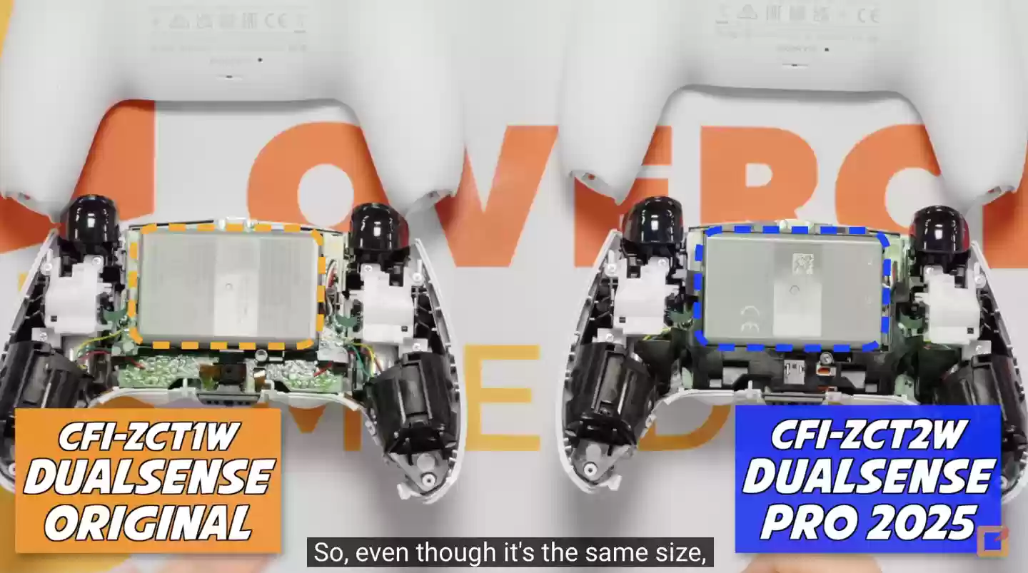 索尼新款PS5 Pro游戏机随附DualSense V3手柄拆解：电池容量不变、内部设计微调