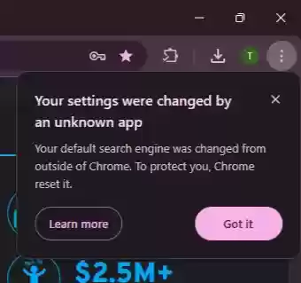 谷歌 Chrome 浏览器新增搜索引擎保护功能,防止未经授权修改