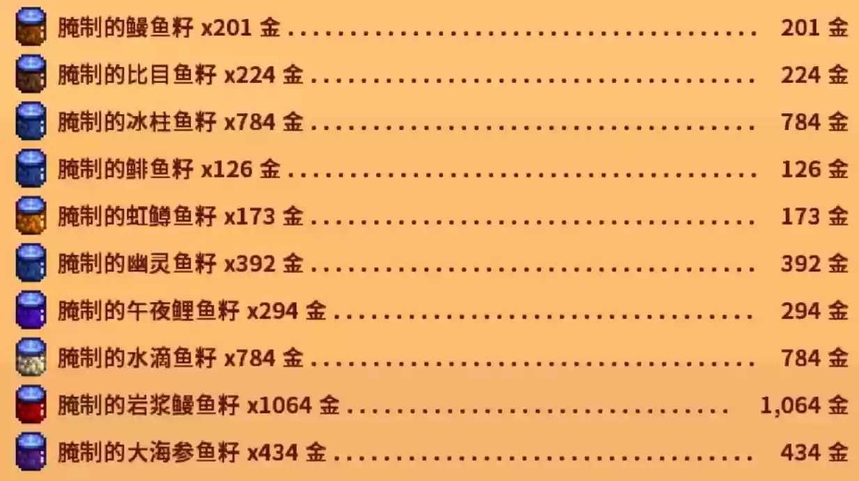 《星露谷物语》罐头瓶收益高产品