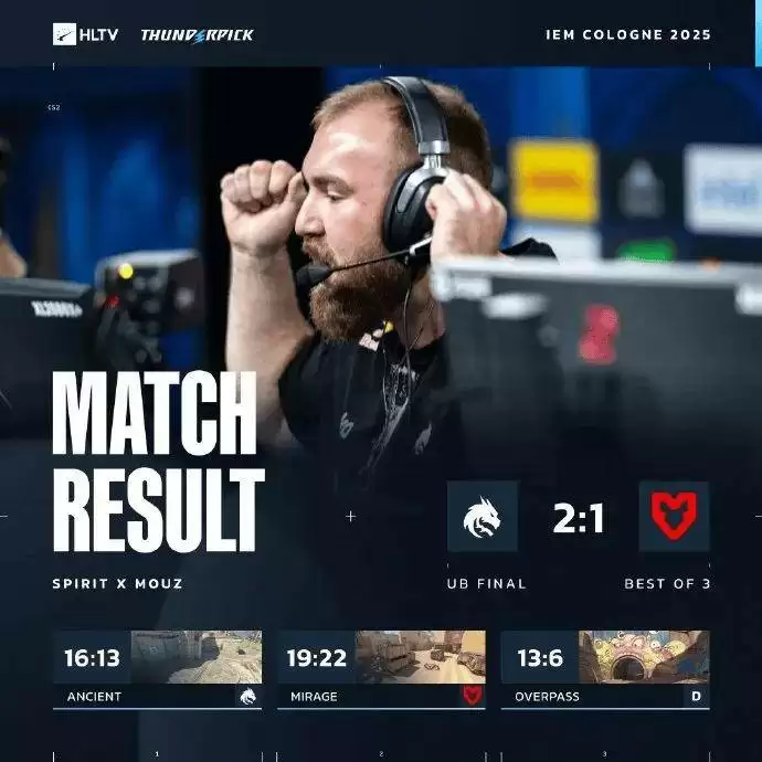 IEM科隆2025:独联体双子星觉醒!Spirit鏖战三图力克MOUZ晋级四强 IEM科隆2025:独联体双子星觉醒!Spirit鏖战三图力克MOUZ晋级四强
