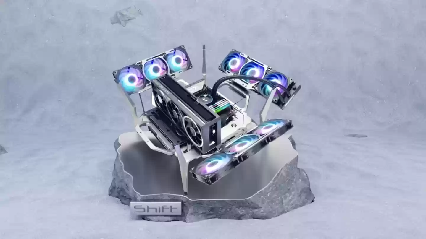 飞行器造型外观设计：迎广推出 SHIFT 开放式机架“机箱