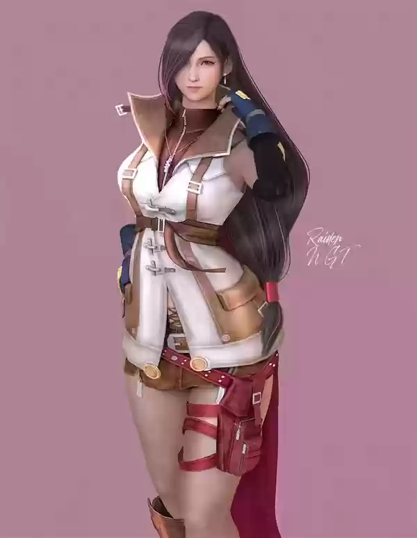 《最终幻想7》蒂法3D美图：穿上新服装 身材更出色
