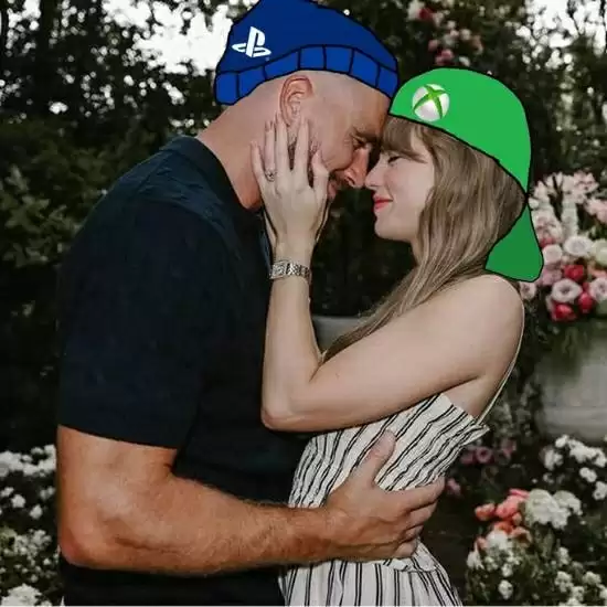 泰勒·斯威夫特与特拉维斯·凯尔斯合成图