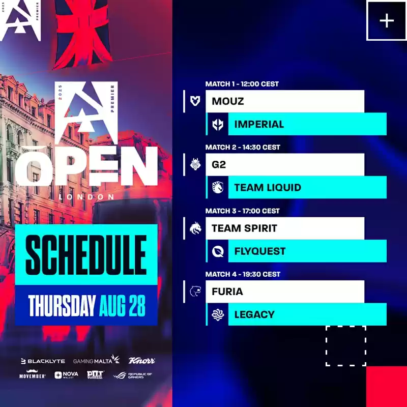 官宣:2025 BLAST伦敦公开赛分组与首轮对阵名单出炉 官宣:2025 BLAST伦敦公开赛分组与首轮对阵名单出炉
