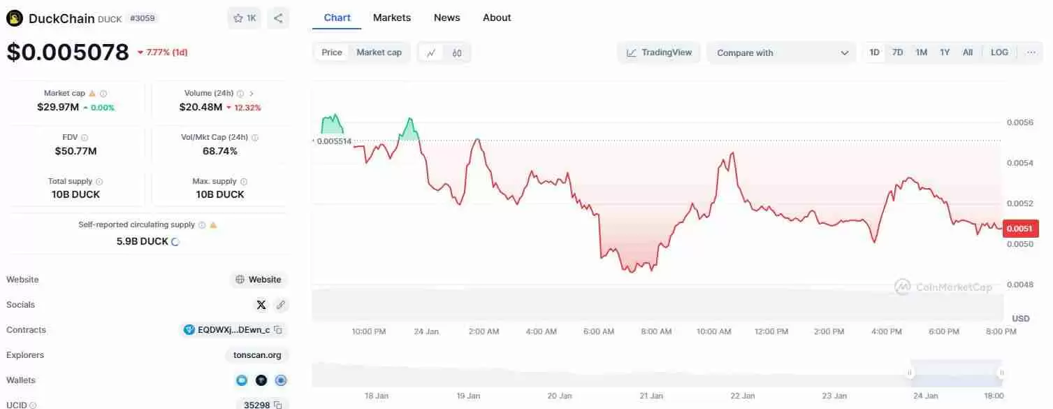 什么是DuckChain (DUCK)？DUCK价格预测2025-2030年