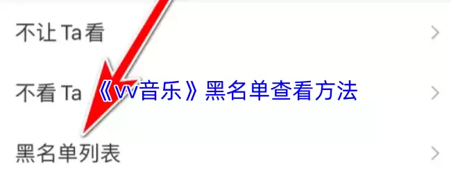 《VV音乐》黑名单查看方法