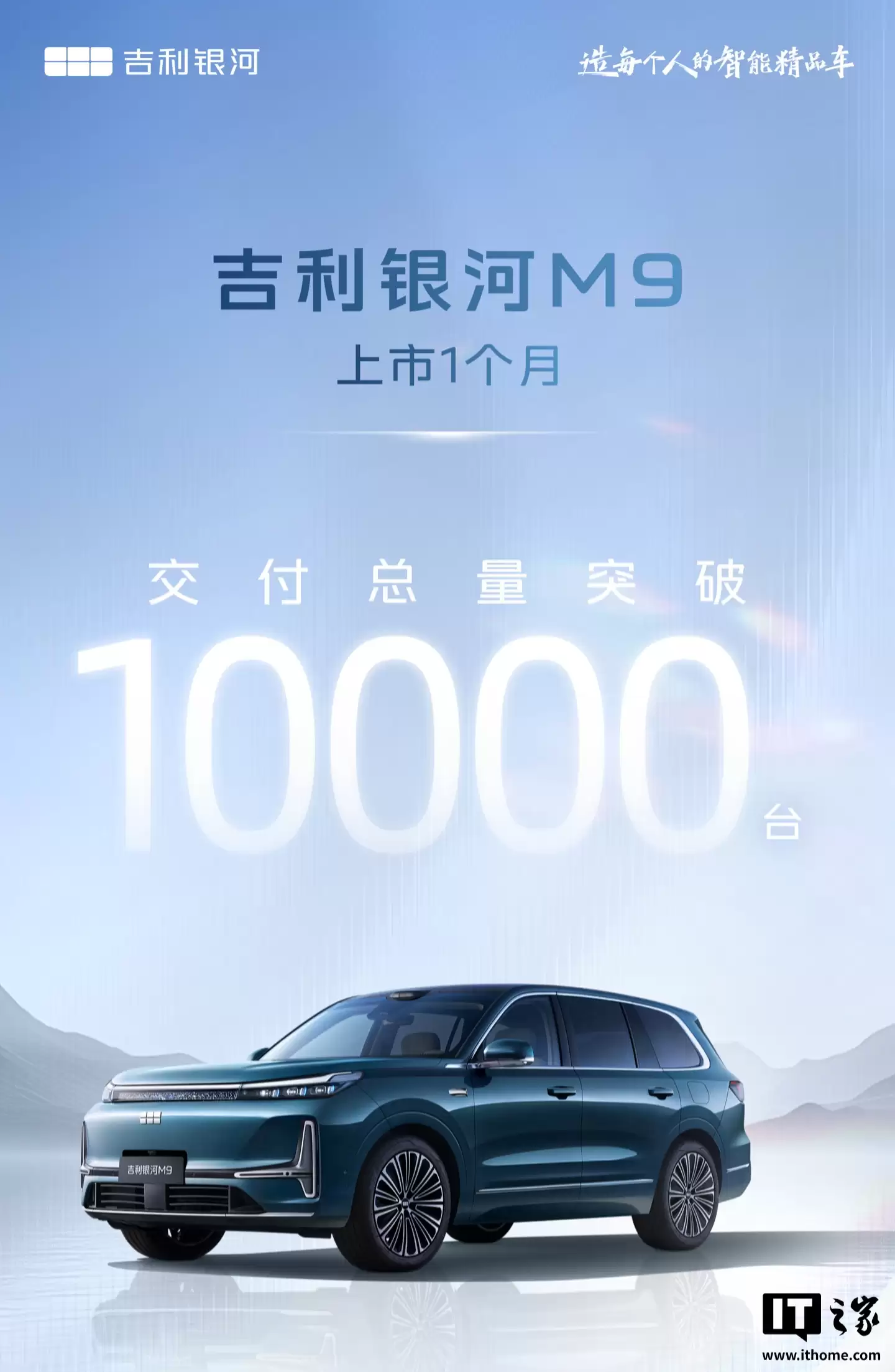 17.38 万元起的大型 SUV：吉利银河 M9 上市一个月交付总量破 10000 台