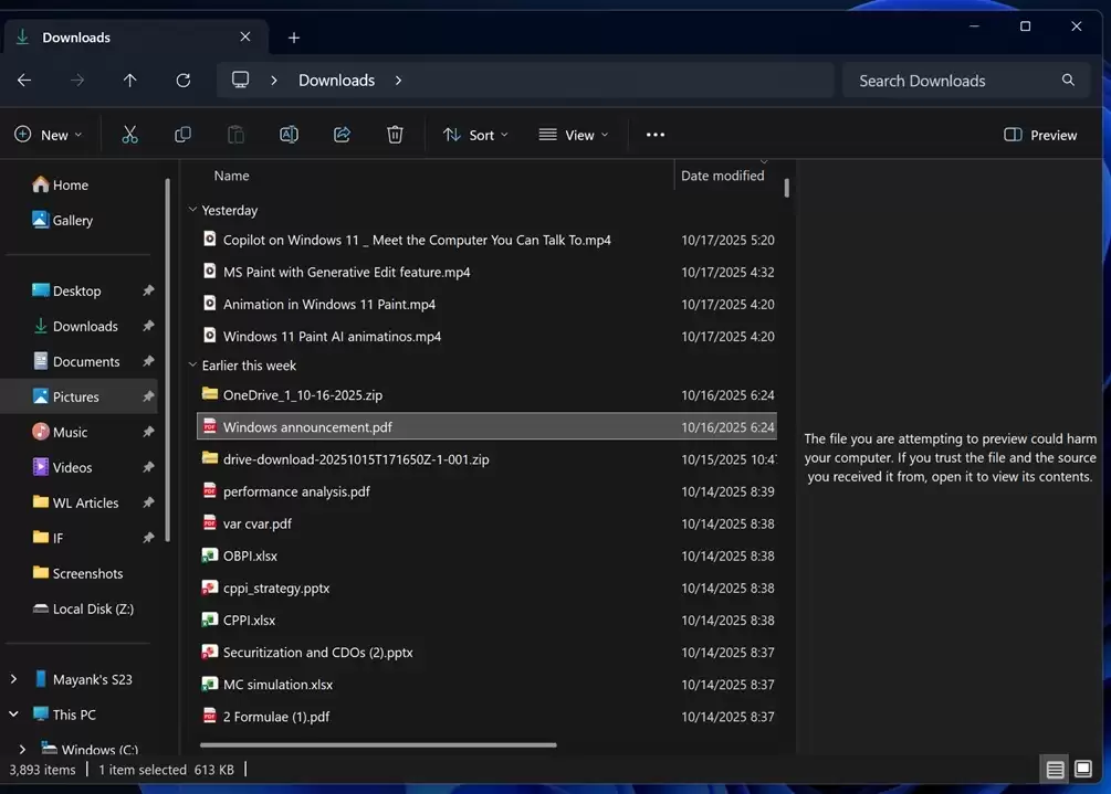 非 BUG:微软明确为封堵漏洞,Win11 文件管理器已默认禁用预览下载文件