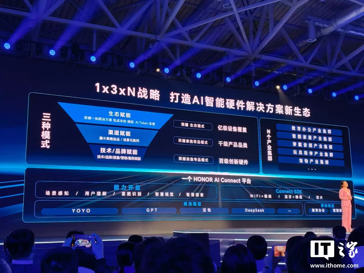 荣耀转型 AI 终端生态公司:方飞公布 1 x 3 x N 战略,AI 研发累计投入超 100 亿元