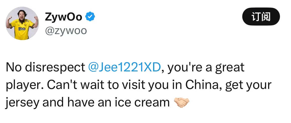 众怒难犯!ZywOo发文解释“鞭尸”事件:没有不尊重Jee!他是一名优秀的选手