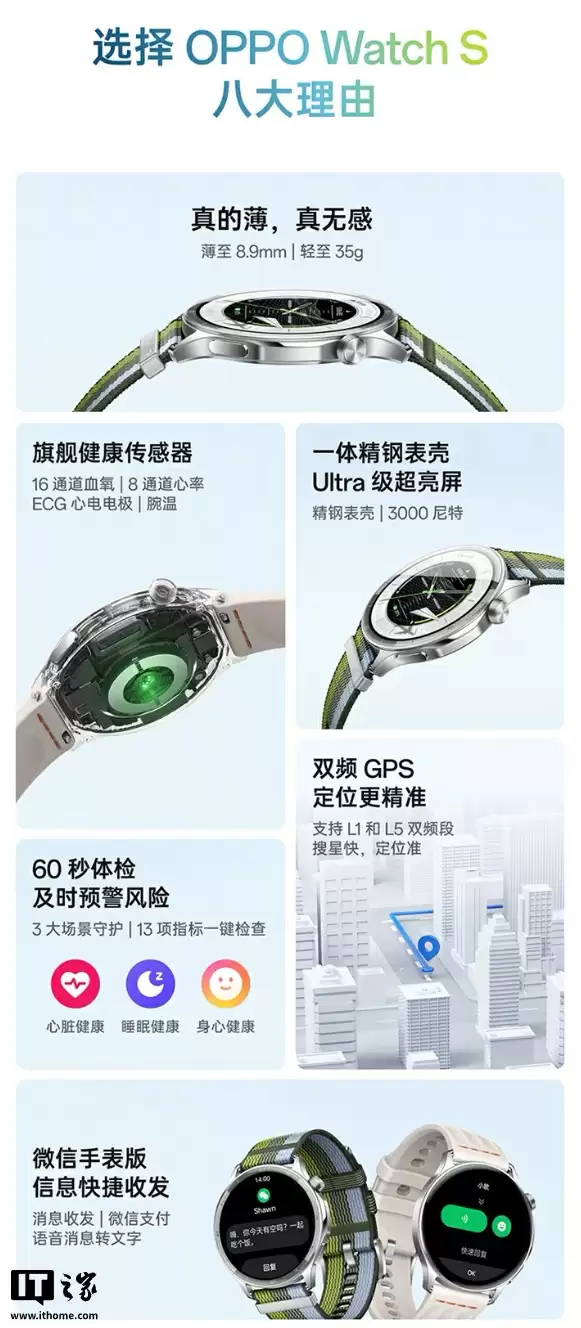 售价1299元起：OPPO Watch S手表开售，支持ECG心电电极、安卓苹果互联