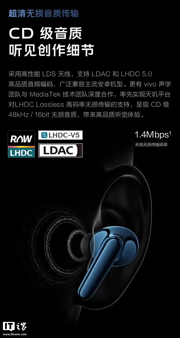 vivo TWS 5 耳机 Hi-Fi 版首销:60dB 主动降噪、至高 48 小时续航,499 元