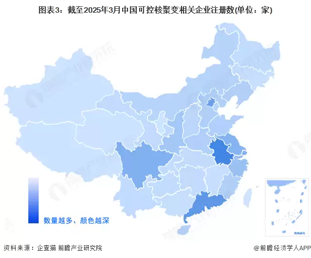 图3:截至2025年3月中国可控核聚变相关企业注册数(单位:家)