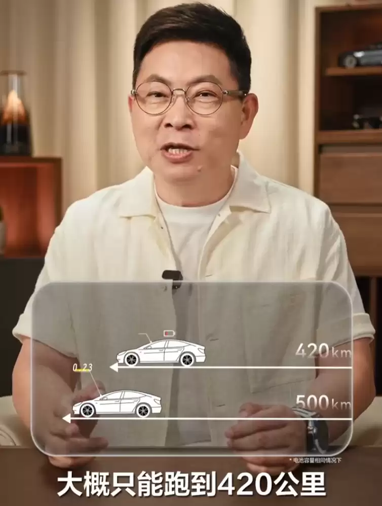 华为余承东详解汽车“续航杀手”：车速跑到120km/h，风阻消耗的能量可占总能耗70%以上
