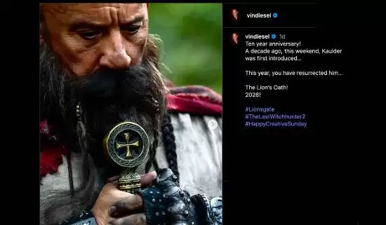 范·迪塞尔官宣最后的巫师猎人续集定名猛狮之誓