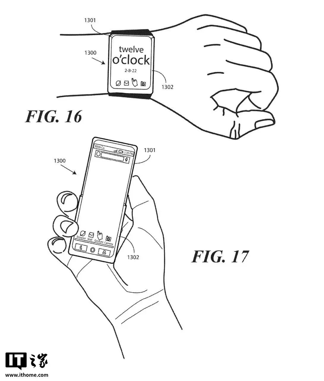 联想旗下摩托罗拉“卷轴拉伸屏”智能手表专利曝光，一键延长屏幕变身手机