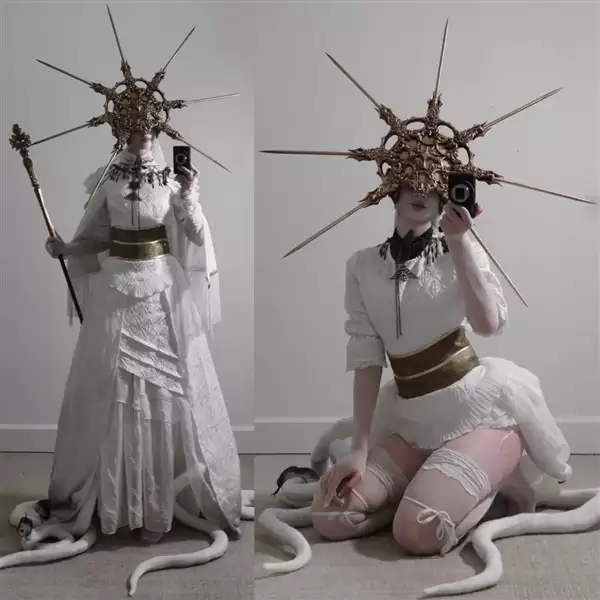 美国小姐姐cos《电锯人》蕾赛 过膝袜勒腿效果太顶了