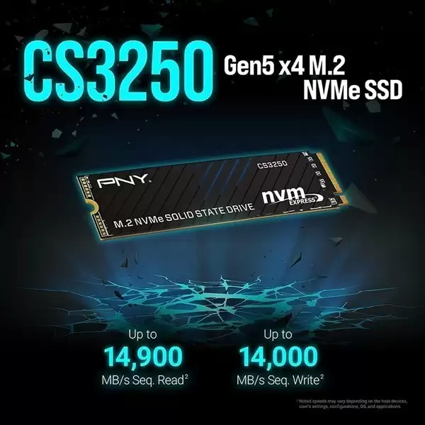 PNY发布旗舰PCIe Gen5固态硬盘CS3250，极速14900MB/s支持AI与游戏应用