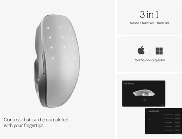 Melt Mouse众筹上线：玻璃机身三合一输入设备