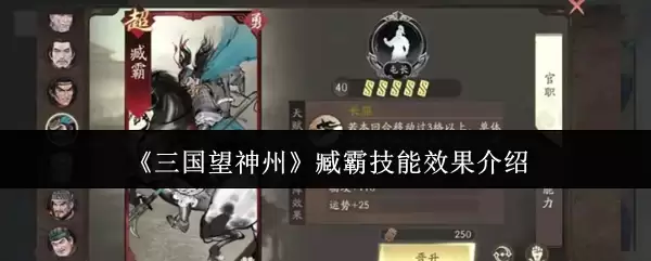 《三国望神州》蹩霸技能效果介绍