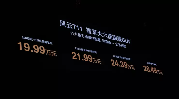 预售19.99万起,奇瑞风云T11把六座SUV卷到新低