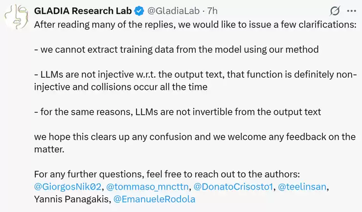 最具争议性研究:大模型中间层输出可 100% 反推原始输入