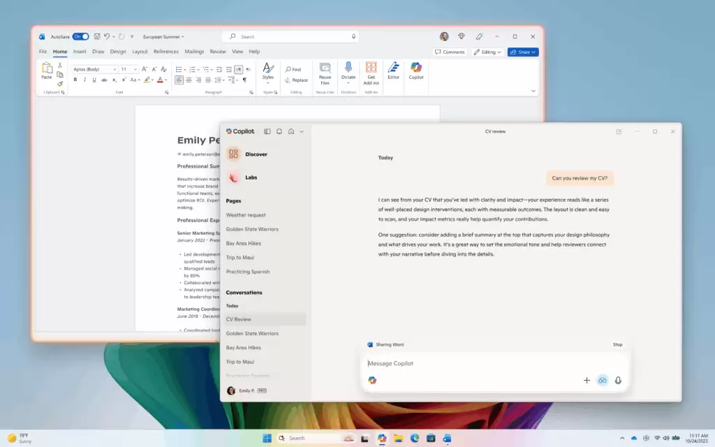 不再吵扰同事:微软 Win11 版 AI 视觉助手 Copilot Vision 首次支持文本输入
